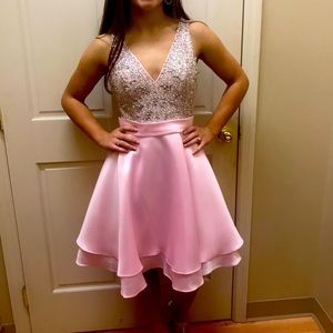 Jovani formal pink dress with beaded bodice